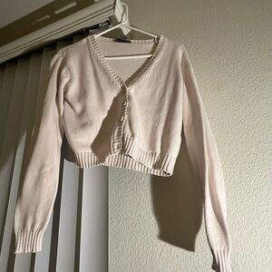 Brandy Melville pale pink Knit Cropped Cardigan
